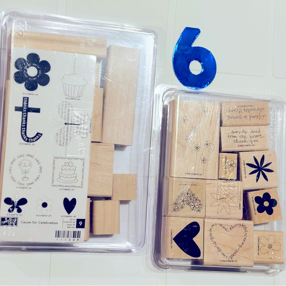 Stampin’ Up! 2 Stamp sets, ❤️ 🌸 🌺 etc. & 1 of the sets has never been used